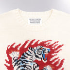 TIM LEHI | INTARSIA CREW NECK SWEATER #WHITE [22FW-WMK-KN22]