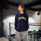 COLLEGE L/S T-SHIRT #Navy [SS25-T03]