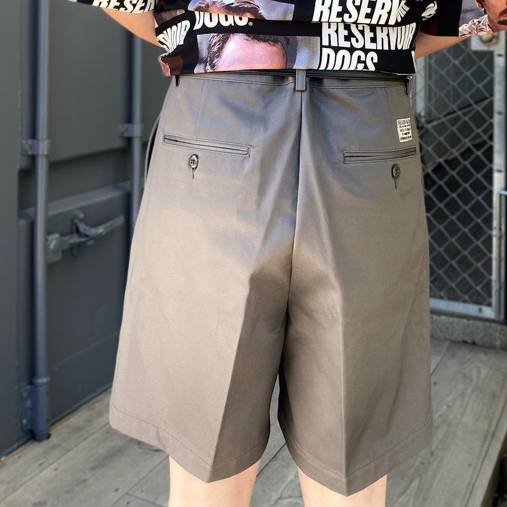 DOUBLE PLEATED CHINO SHORT TROUSERS #GRAY [24SS-WMP-PT12]