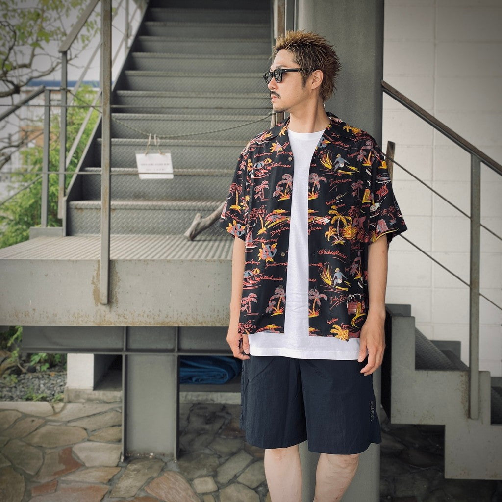HAWAIIAN SHIRT S/S ( TYPE-2 ) #BLACK [25SS-WMS-HI02]