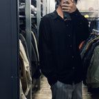 KASURI OPEN COLLAR SHIRT L/S #BLACK [23FW-WMS-OC07]