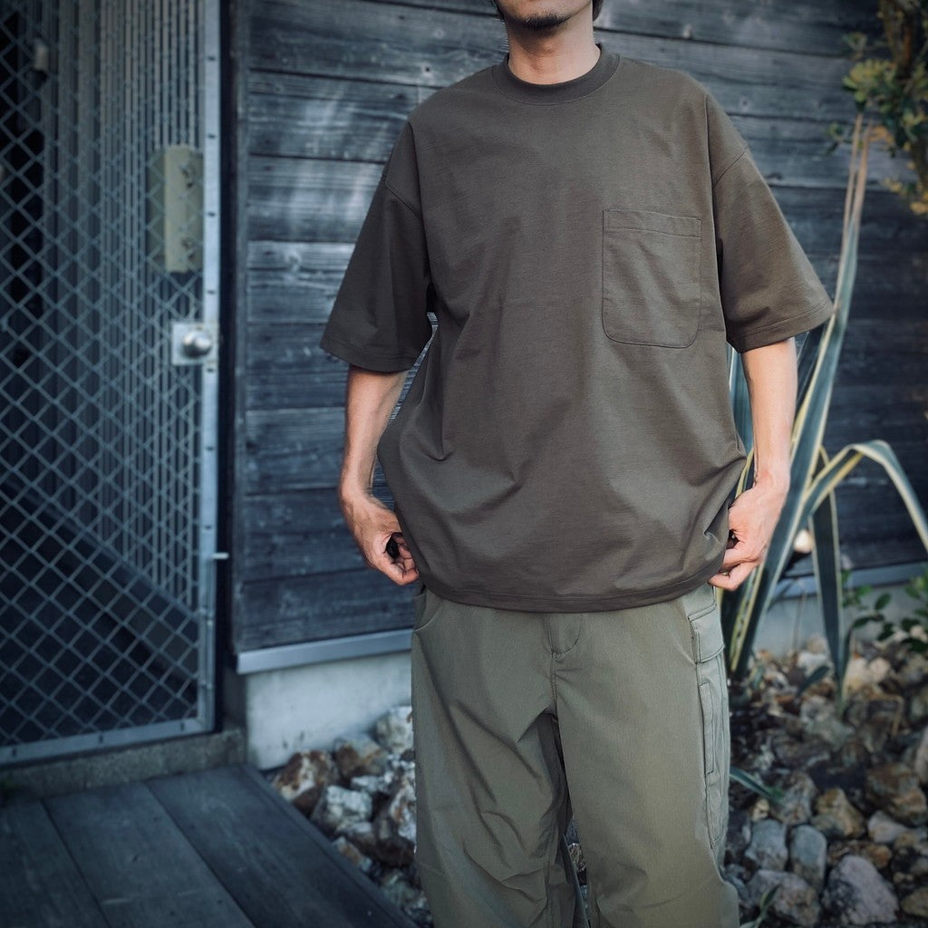 科技口袋圓領短袖T卹 #BROWNKAHKI [BE-32025W]