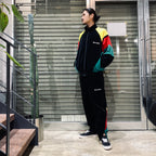 平絨運動褲#黑/綠 [23FW-WMO-TP06]