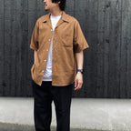 OPEN COLLAR SHIRT S/S ( TYPE-2 ) #BROWN [26SS-WMS-OC19]