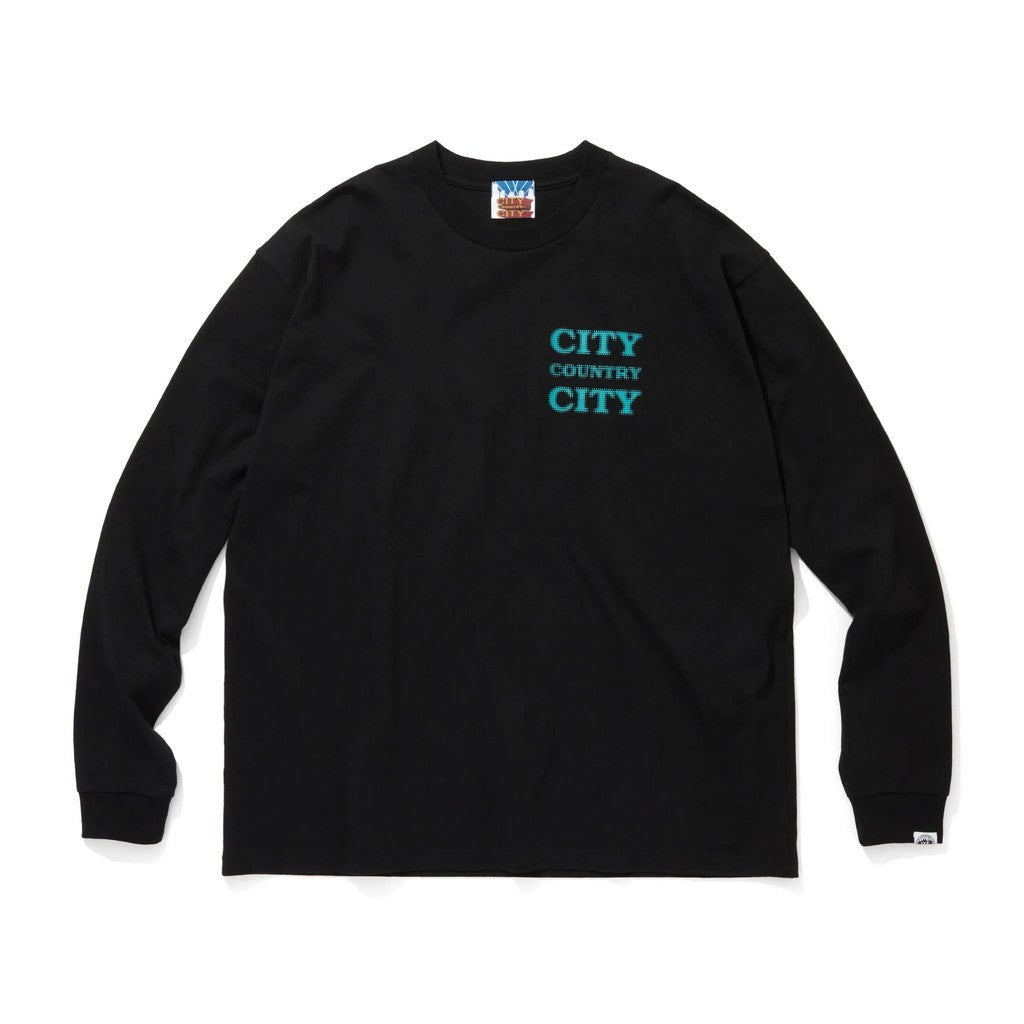 COTTON L/S T-SHIRT_CITY COUNTRY CITY #BLACK [CCC-261T002]