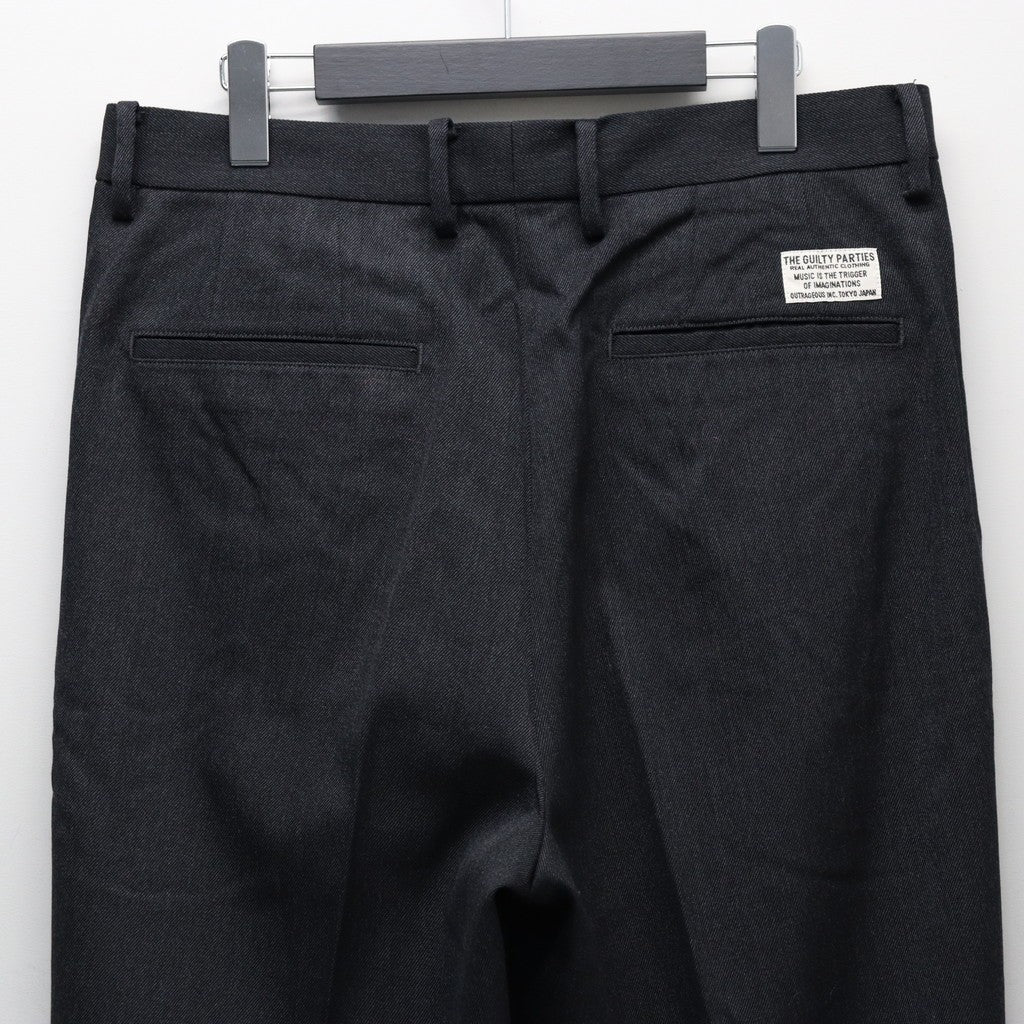 DOUBLE PLEATED CHINO TROUSERS ( TYPE-2 ) #CHARCOAL [25FW-WMP-PT02]