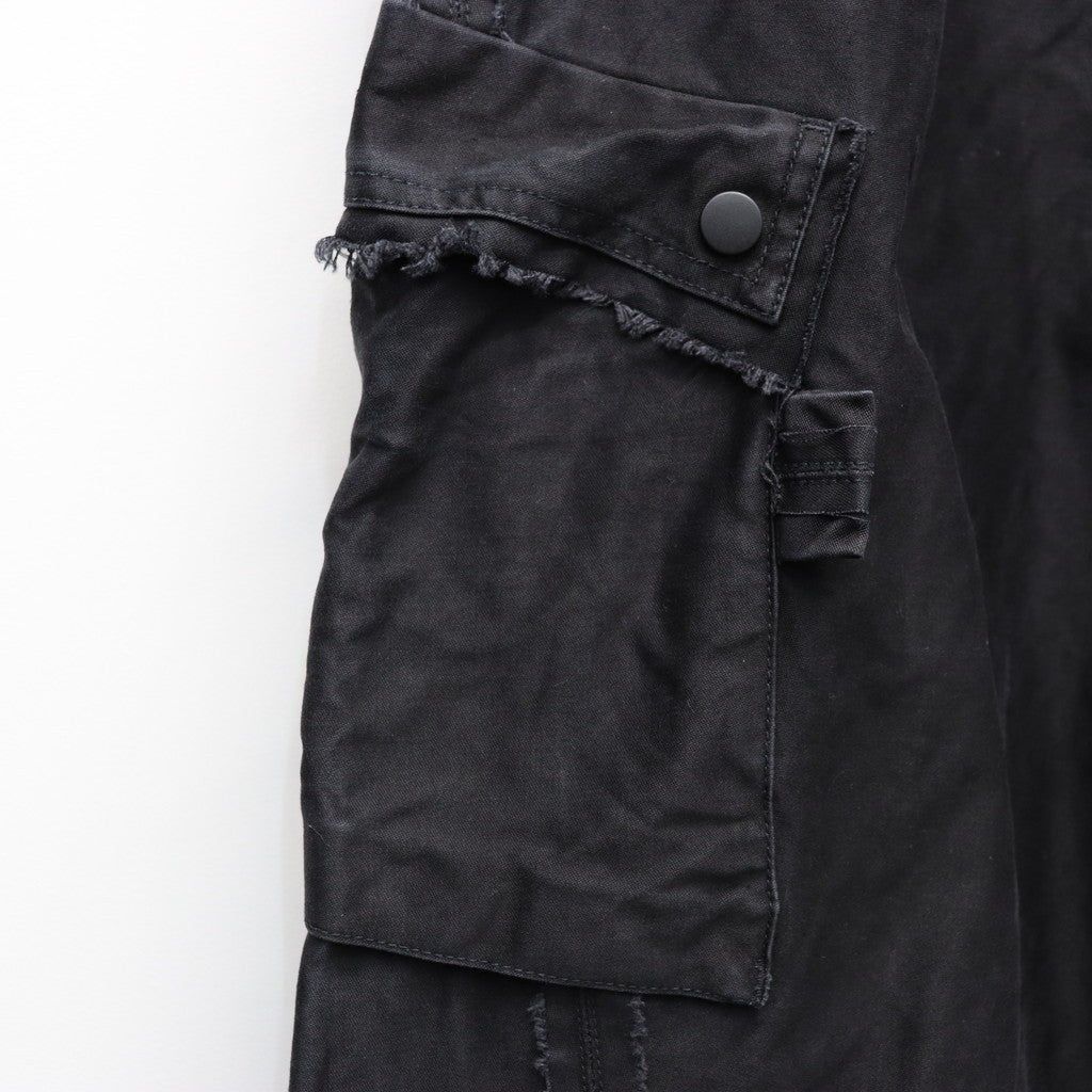 Slash Seam Twist Cargo Pants (PIGMENT DYED MOLESKIN) #BLACK [M-P2-PT13]