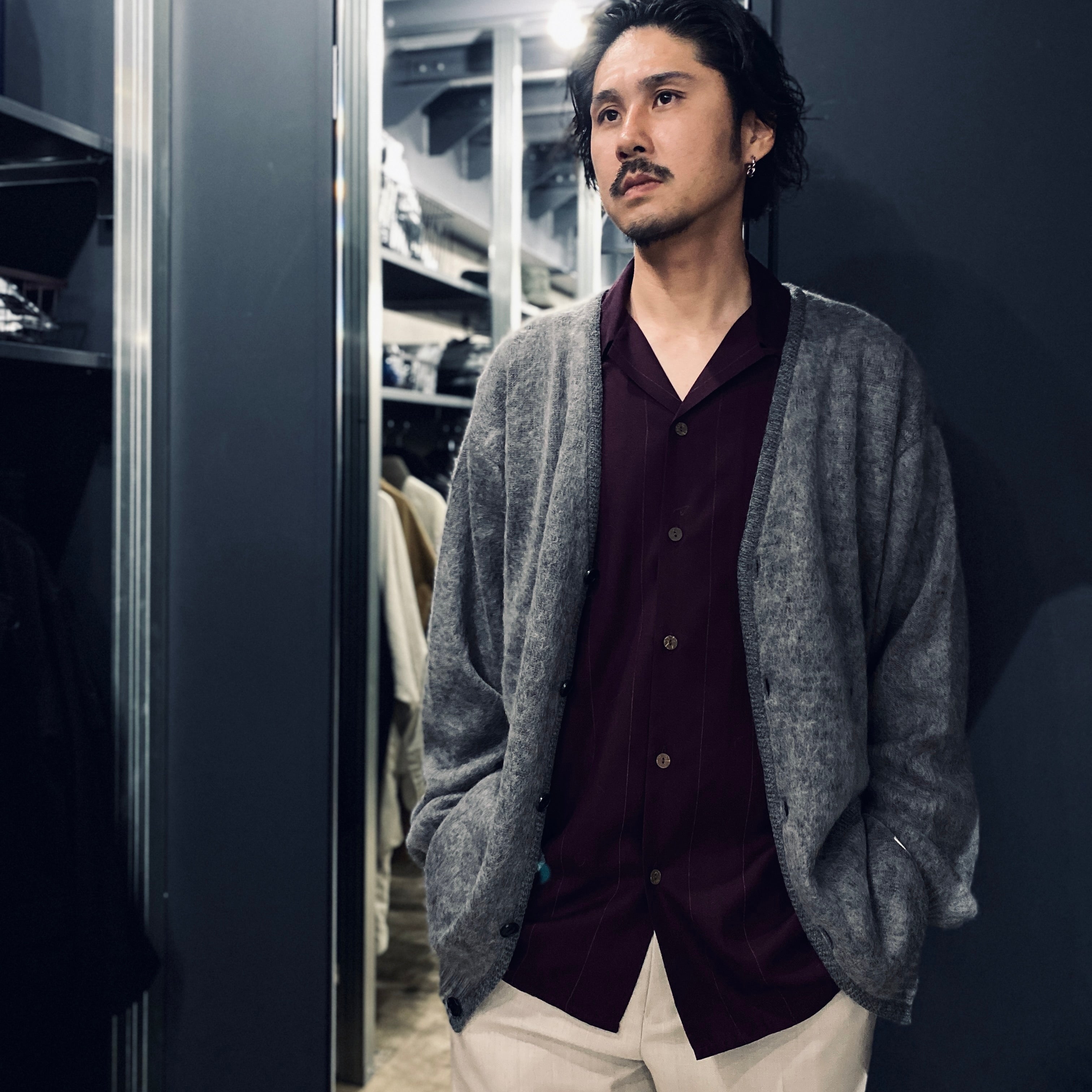 MOHAIR CARDIGAN -TYPE 1- #GRAY [23FW-WMK-KN07]