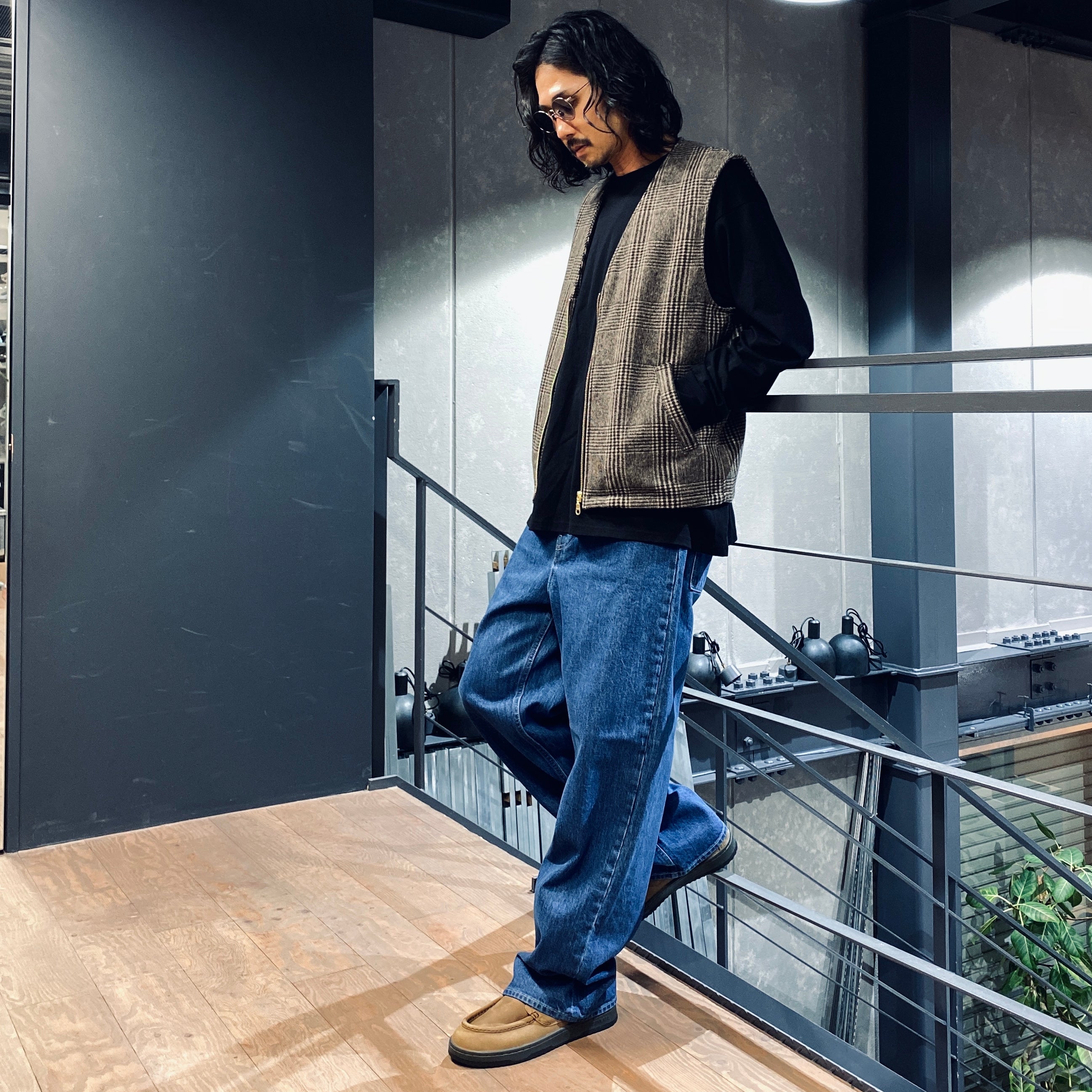 CHECK WOOL VEST #BLACK [SC2320-JK08]