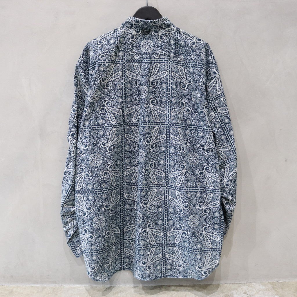 TECH BUTTON DOWN L/S SHIRT PAISLEY #NAVY [BE-81024]