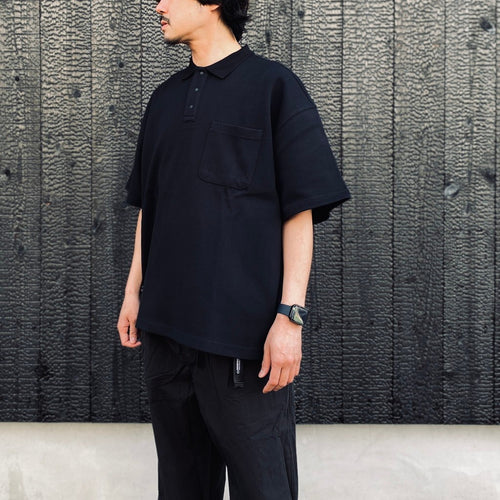 PEN POCKET COLLAR T-SHIRTS #BLACK [HOD26-01-TS007]
