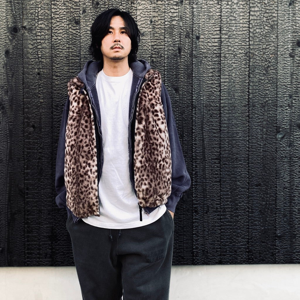 WILD THINGS | LEOPARD FUR HAPPY VEST ( TYPE-2 ) #L-PINK [26FW-WMO-WT06]