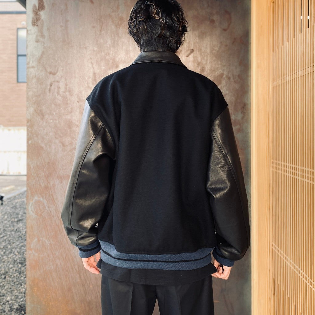 LEATHER VARSITY JACKET ( TYPE-1 ) #BLACK [26SS-WMO-BL05]