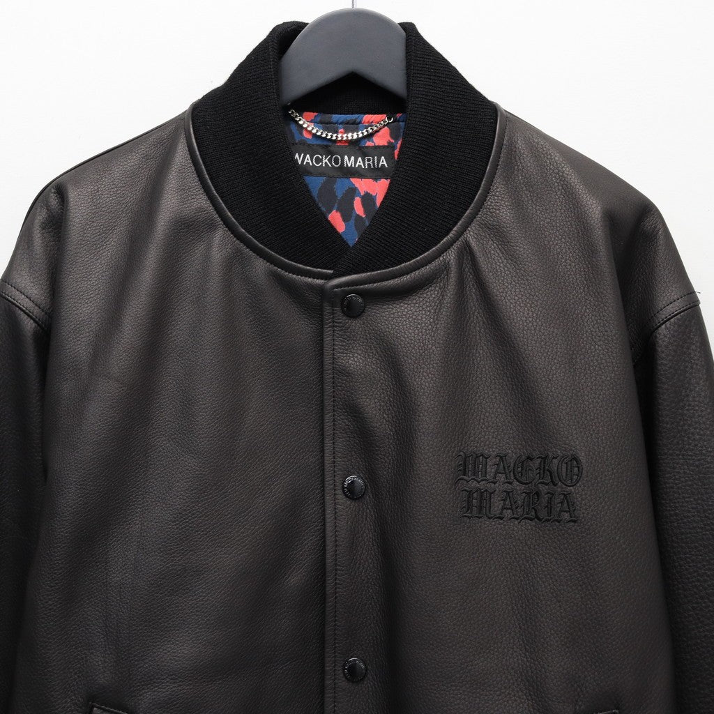 LEATHER VARSITY JACKET ( TYPE-2 ) #BLACK [26SSE-WMO-BL02]