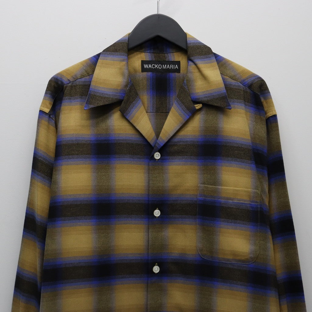 OMBRE CHECK OPEN COLLAR SHIRT L/S ( TYPE-2 ) #L-BROWN [25FW-WMS-OC06]