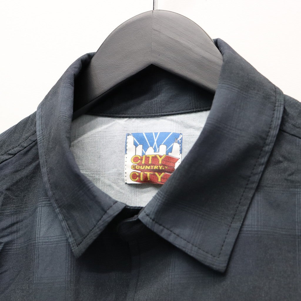 TASLAN NYLON CHECK SHIRT #BLACK [CCC-261W003]