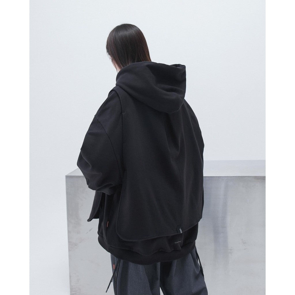G7-H3 "Mantle" Double-Layer Hoodie #BLACK [GOOPI-23AW-JAN-03]