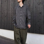 Micro Plaid Open Collar Shirt #Grey [SD26F-SH02]