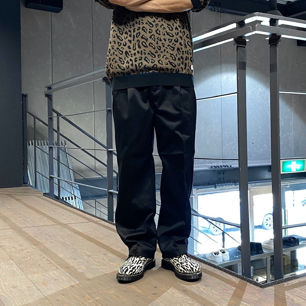 DOUBLE PLEATED CHINO TROUSERS #BLACK [24FW-WMP-PT02]