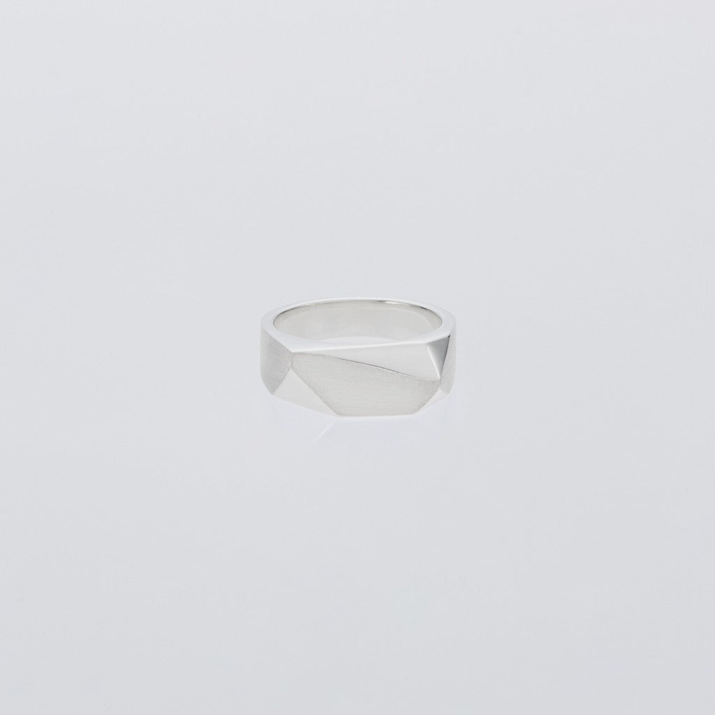 Pentagon Ring with Hair Line #SILVER [XOR122]