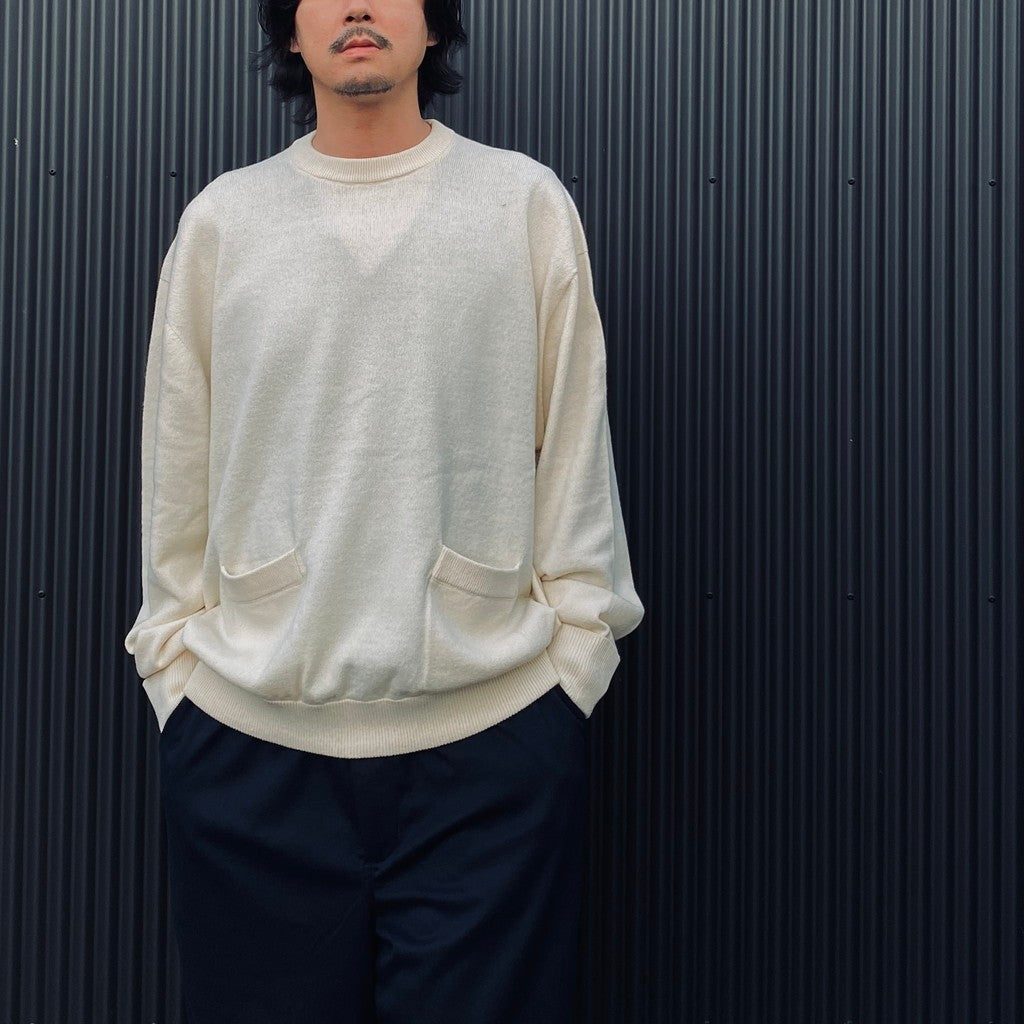 TECH KNIT CREW L/S Brewed Protein #OFF WHITE [BE-70026W]