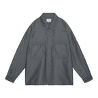 COTTON LINEN CASUAL SHIRT #CHARCOAL [CES27SH05]