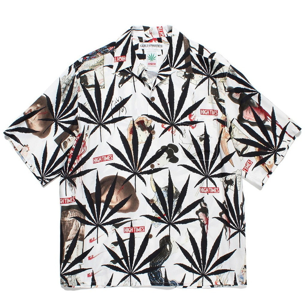 HIGHTTIMES | 短袖夏威夷襯衫 - 類型 2- #白色 [HIGHTTIMES-WM-HI06]