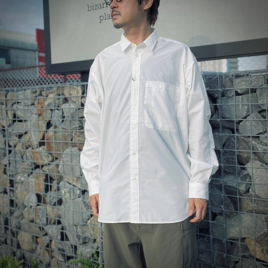 TECH REGULAR COLLAR SHIRT L/S #WHITE [BE-83025W]