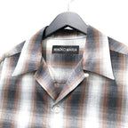 OMBRE CHECK OPEN COLLAR SHIRT L/S ( TYPE-2 ) #BROWN [26FWE-WMS-OC02]