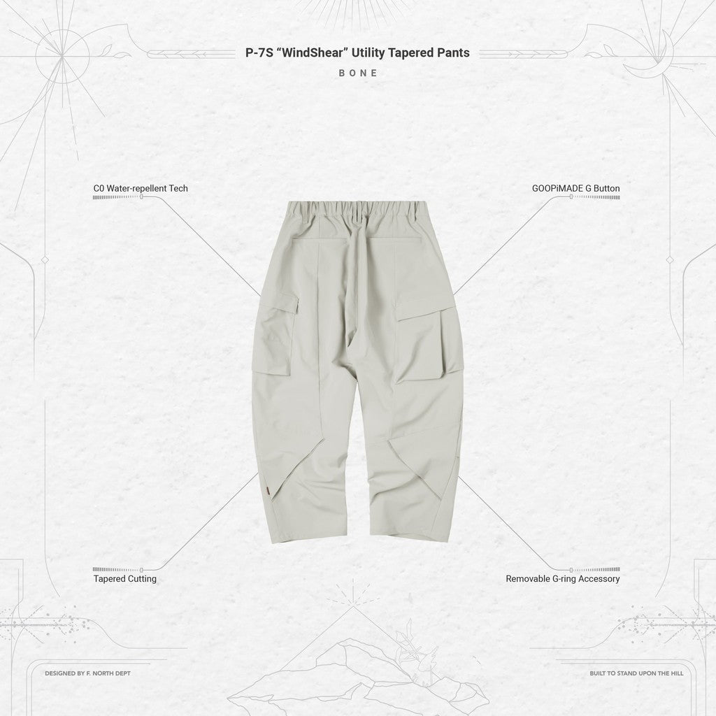 P-7S 「防風剪」實用錐形褲 #BONE [GOOPI-24SS-JUN-01]