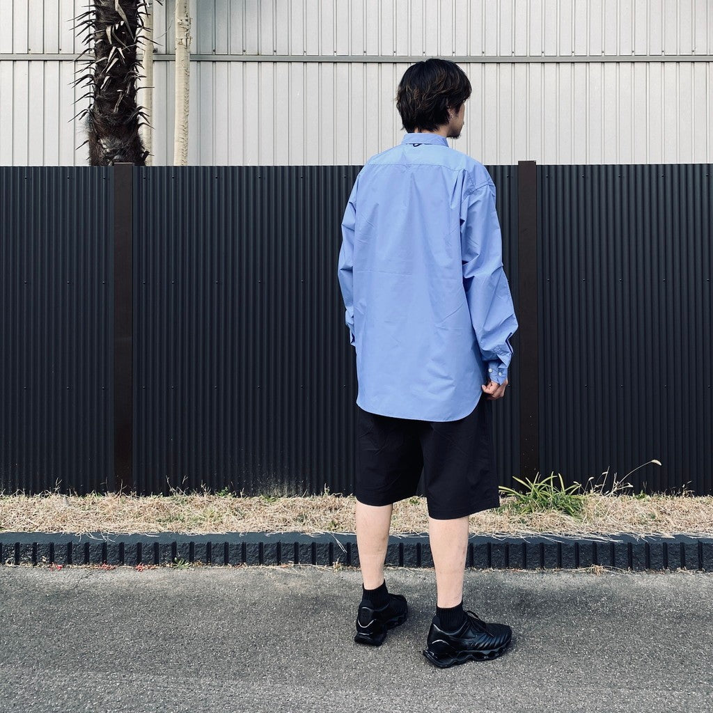 TECH REGULAR COLLAR SHIRT L/S SOLID #SAX [BE-81026] - cocorozashi