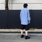 TECH REGULAR COLLAR SHIRT L/S SOLID #SAX [BE-81026]