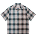 OMBRE CHECK OPEN COLLAR SHIRT S/S -TYPE 2- #BROWN [24SS-WMS-OC11]