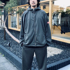 PE JERSEY ZIP HOODY #CHARCOAL [CES29CS20]