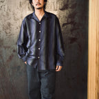 STRIPED OPEN COLLAR SHIRT L/S #PURPLE [25FW-WMS-OC07]