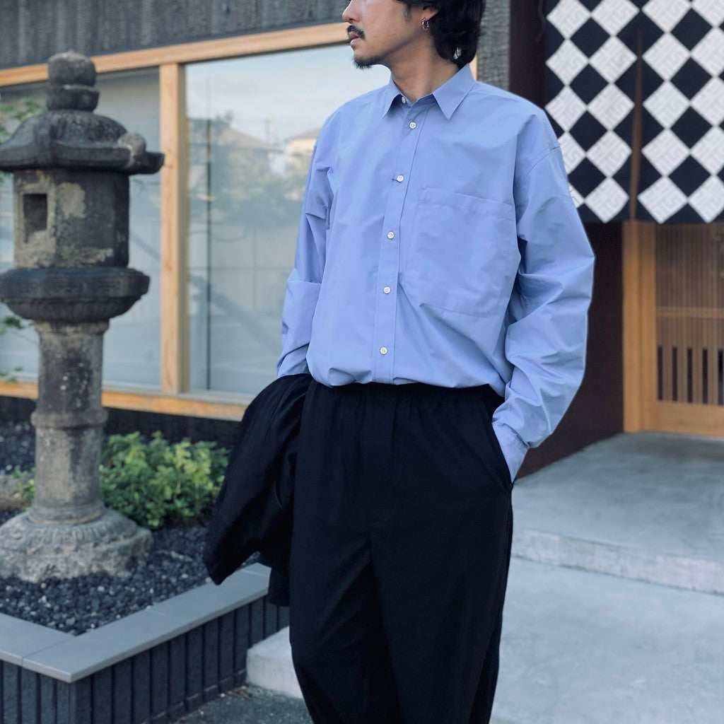 TECH REGULAR COLLAR SHIRT L/S SOLID #SAX [BE-84026W] - cocorozashi