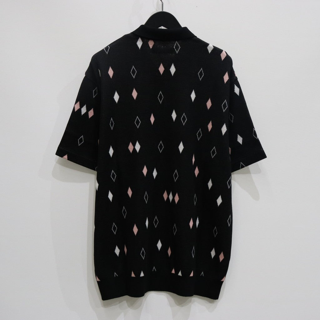 DIAMOND KNIT POLO SHIRT #BLACK [25SS-WMK-KN21]