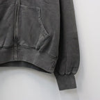 WASHED MIDDLE WEIGHT FULL ZIP HOODED SWEAT SHIRT #GRAY [26FWE-WMC-SS01]