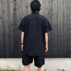 HIDDEN POCKET HALF SLEEVE SHIRTS CN #BLACK [HOD26-01-ST005]