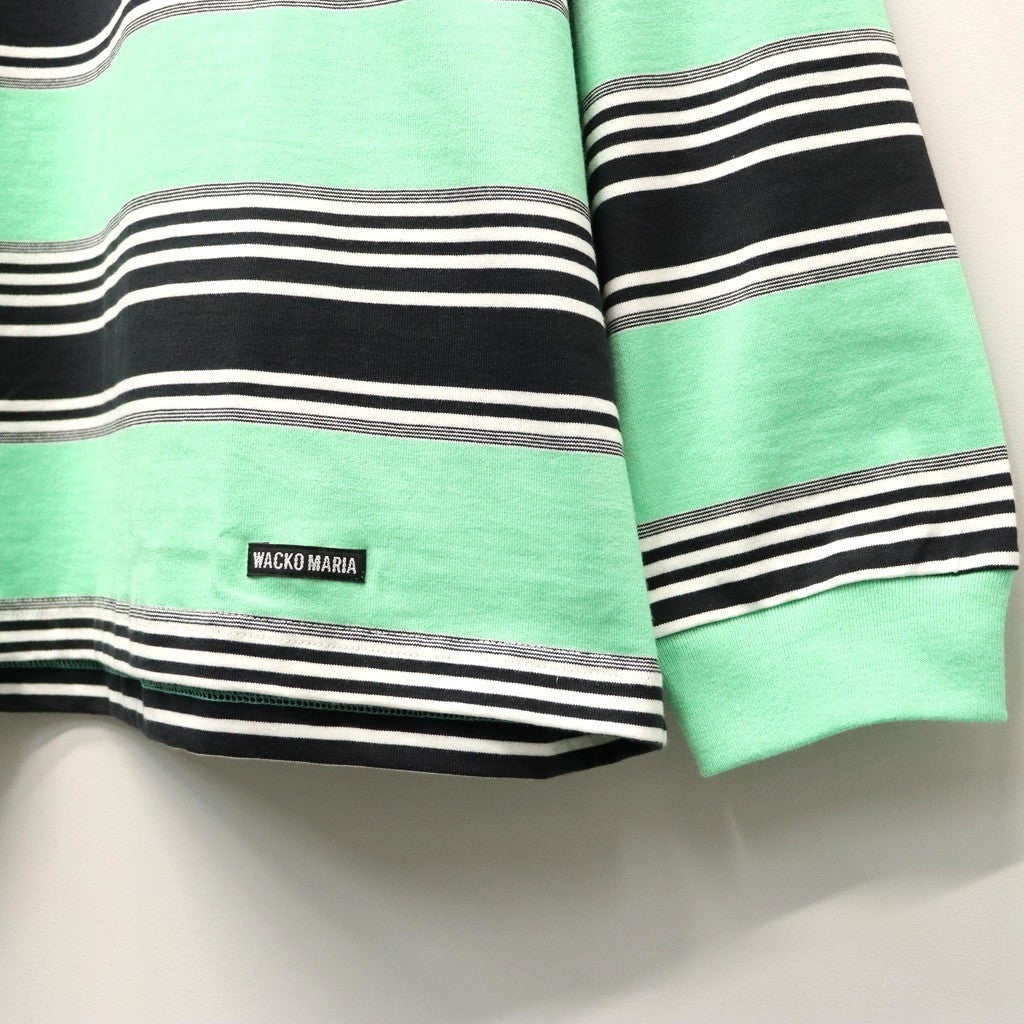 STRIPED CREW NECK LONG SLEEVE T-SHIRT ( TYPE-3 ) #GREEN [26SSE-WMT-LT03]