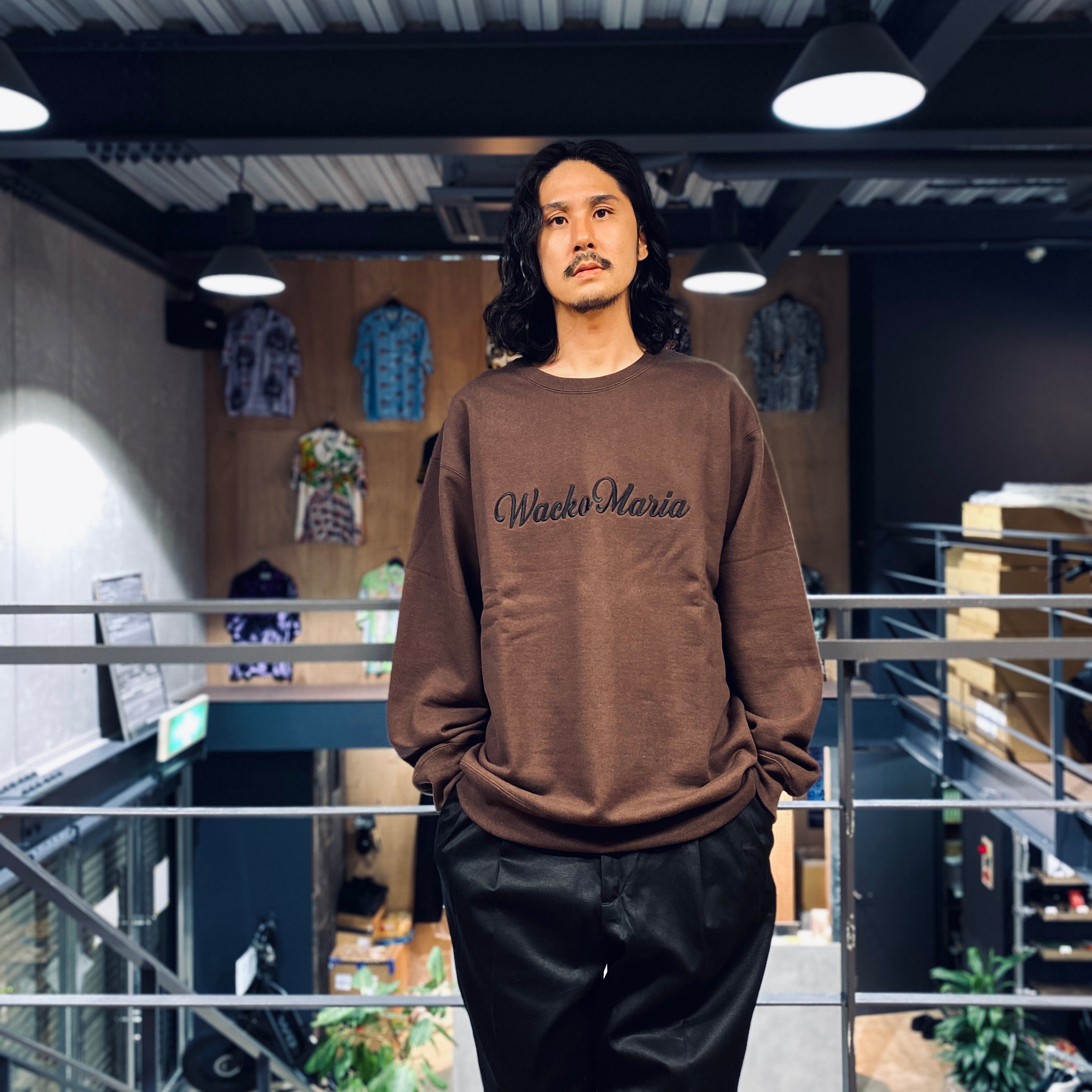 HEAVY WEIGHT CREW NECK SWEAT SHIRT -TYPE 1- #BROWN [23FW-WMC-SS02]