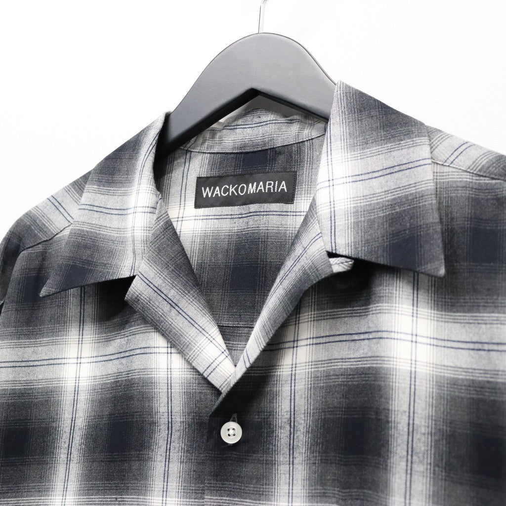 OMBRE CHECK OPEN COLLAR SHIRT S/S ( TYPE-2 ) #GRAY [26SS-WMS-OC10]