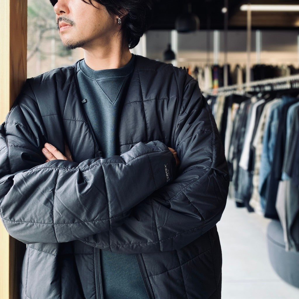TECH PERTEX REVERSIBLE HIKER CARDIGAN (3M撥水中綿) #BLACK [BW-21026W]
