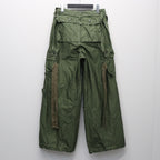 Slash Seam Twist Cargo Pants (PIGMENT DYED MOLESKIN) #OLIVE [M-P2-PT13]