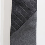 "MA-T7" 條紋 x 條紋混搭領帶 #MIXED GRAY [GOOPI-25SS-JUN-03]