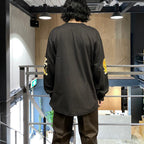 TIM LEHI | CREW NECK LONG SLEEVE T-SHIRT ( TYPE-3 ) #BLACK [24FW-WMT-LT03]