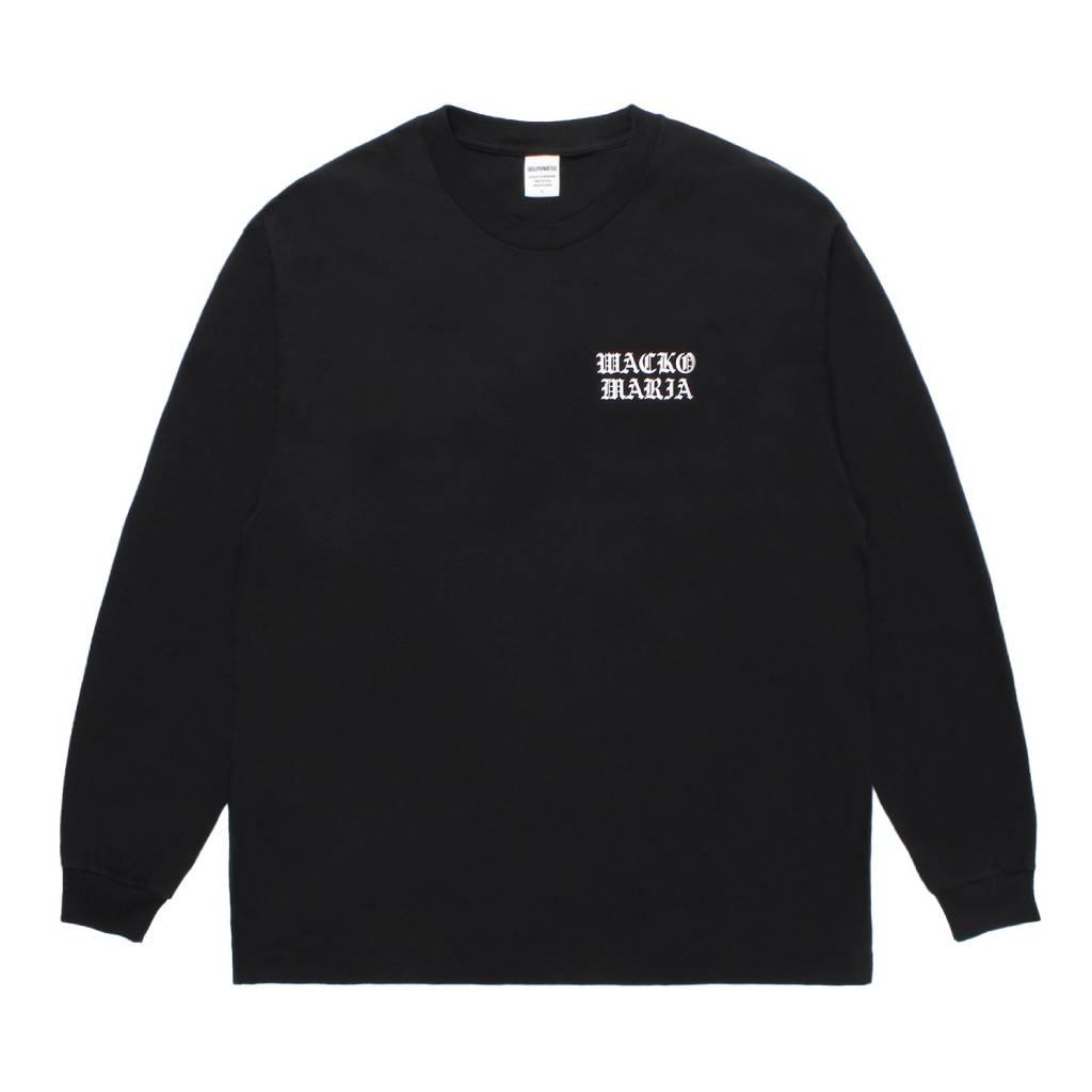 WASHED HEAVY WEIGHT CREW NECK LONG SLEEVE T-SHIRT ( TYPE-1 ) #BLACK/WHITE [26SSE-WMT-LT04]