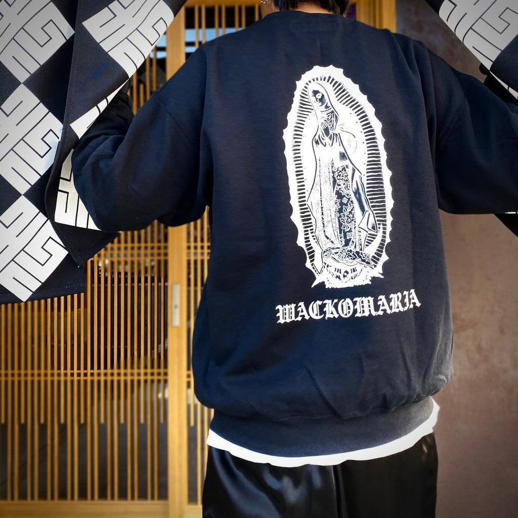 CREW NECK SWEAT SHIRT ( TYPE-1 ) #BLACK/WHITE [26SSE-WMC-SS06]