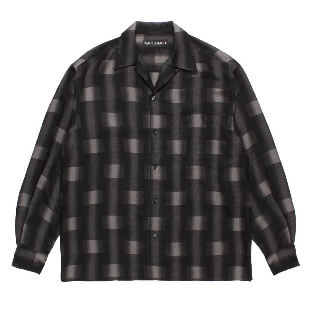 OMBRE CHECK OPEN COLLAR SHIRT L/S ( TYPE-2 ) #GRAY [26FW-WMS-OC02]
