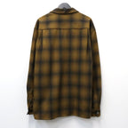 PENDLETON | WOOL OMBRE CHECK OPEN COLLAR SHIRT L/S ( TYPE-2 ) #LT-BROWN [26FW-WMS-PE02]